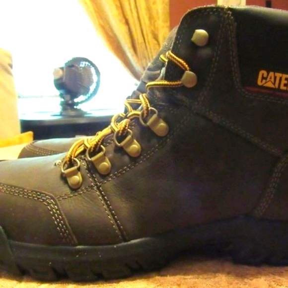 🥾Vintage Deadstock CAT Men Seal Brown Genuine Leather Steel Toe Work Boot - 12M - Picture 1 of 9